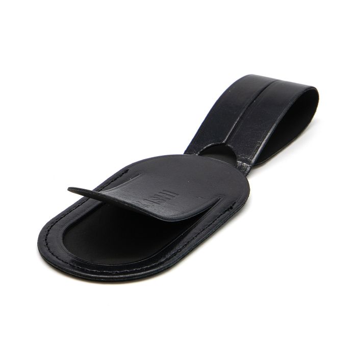  ETIQUETTE BAGAGE  EN CUIR VERITABLE NOIR