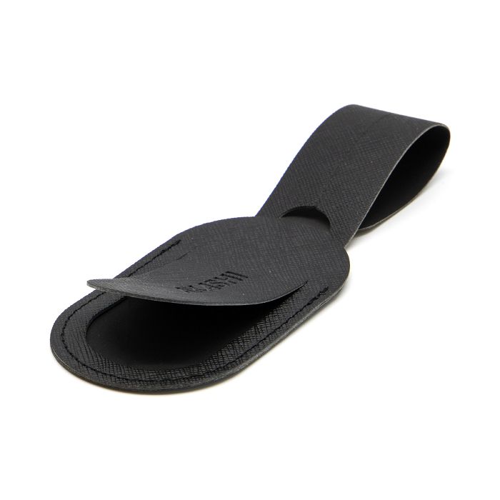  ETIQUETTE BAGAGE EN SIMILI-CUIR NOIR GRAINE