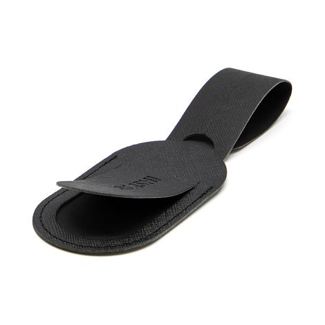  ETIQUETTE BAGAGE EN SIMILI-CUIR NOIR GRAINE