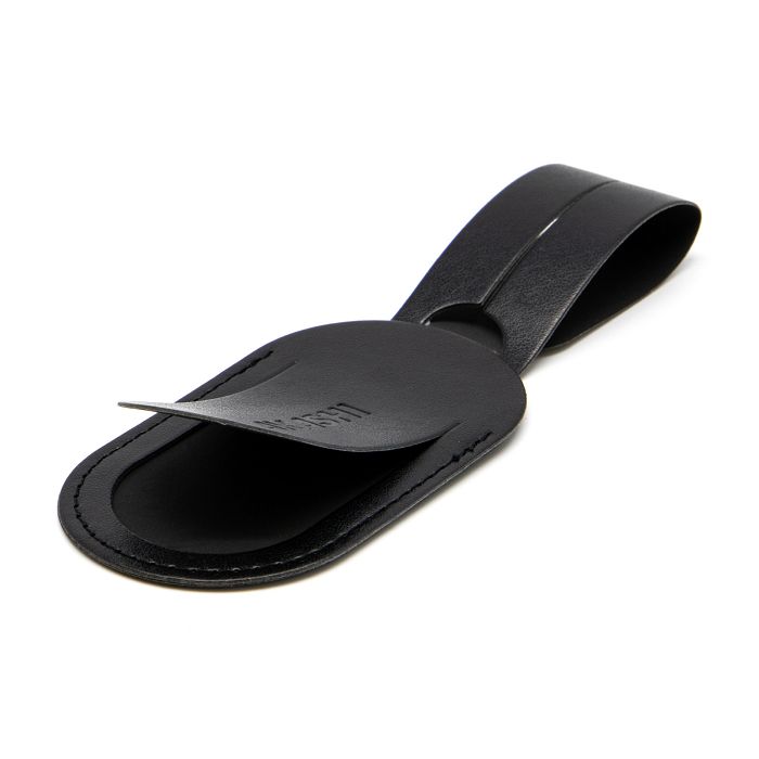  ETIQUETTE BAGAGE EN SIMILI-CUIR LISSE NOIR