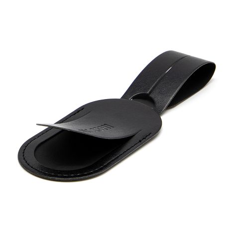  ETIQUETTE BAGAGE EN SIMILI-CUIR LISSE NOIR