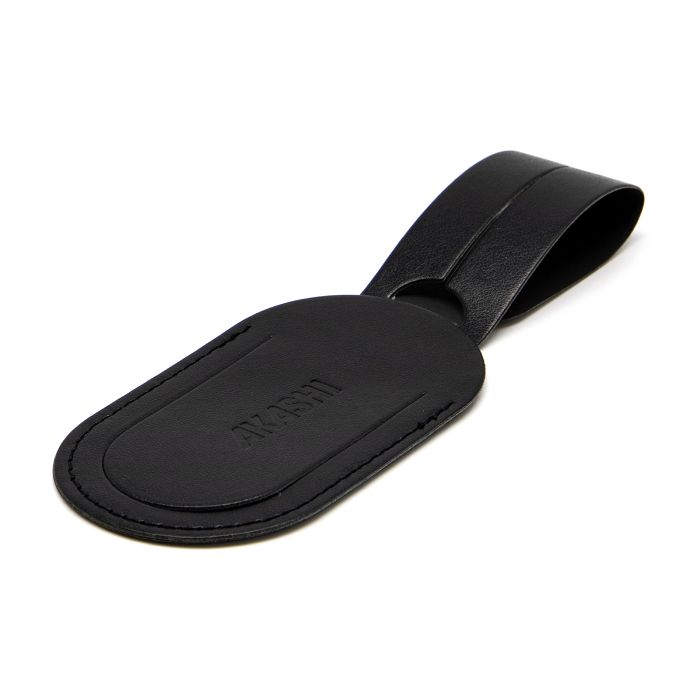  ETIQUETTE BAGAGE EN SIMILI-CUIR LISSE NOIR