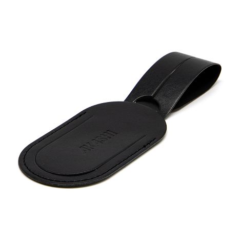  ETIQUETTE BAGAGE EN SIMILI-CUIR LISSE NOIR