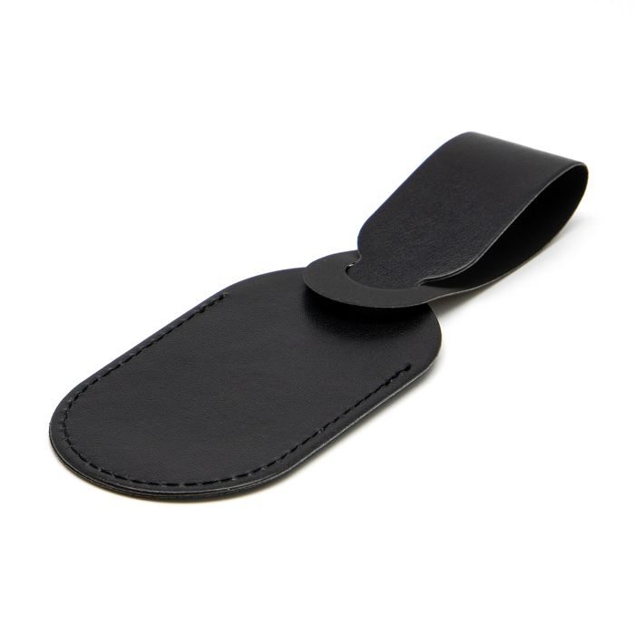  ETIQUETTE BAGAGE EN SIMILI-CUIR LISSE NOIR