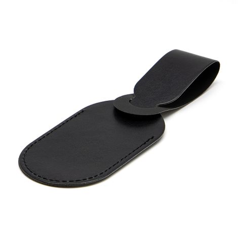  ETIQUETTE BAGAGE EN SIMILI-CUIR LISSE NOIR