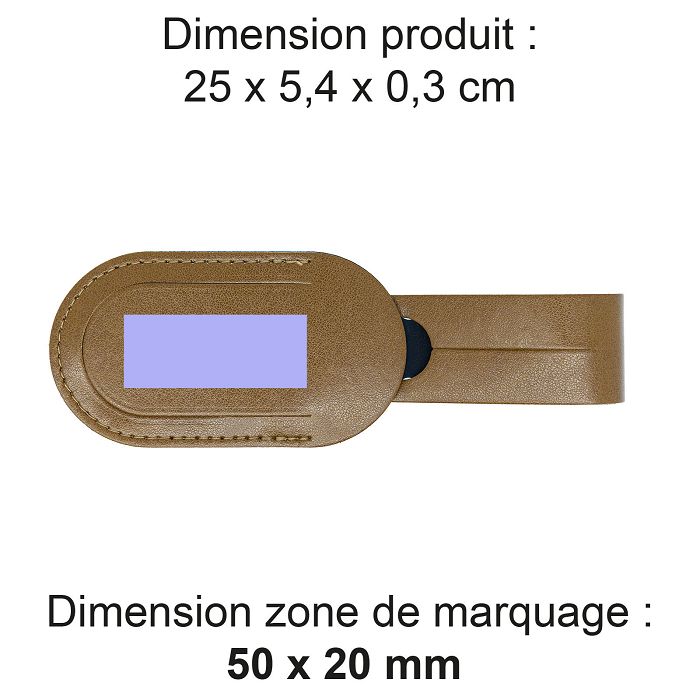  ETIQUETTE BAGAGE EN SIMILI-CUIR LISSE MARRON