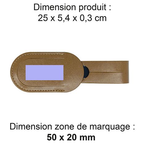  ETIQUETTE BAGAGE EN SIMILI-CUIR LISSE MARRON