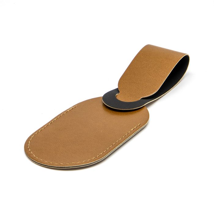  ETIQUETTE BAGAGE EN SIMILI-CUIR LISSE MARRON