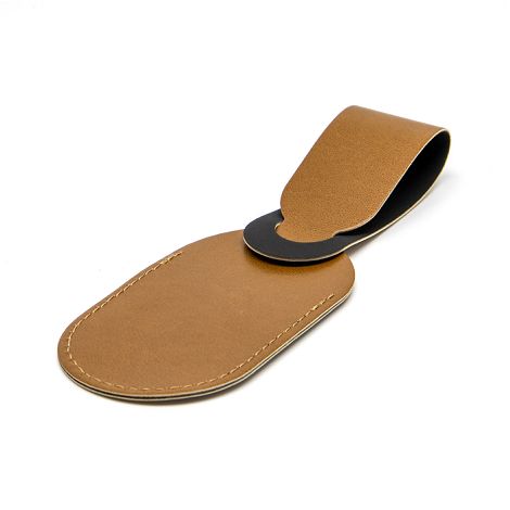  ETIQUETTE BAGAGE EN SIMILI-CUIR LISSE MARRON