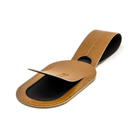  ETIQUETTE BAGAGE EN SIMILI-CUIR LISSE MARRON