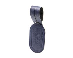 ETIQUETTE BAGAGE  CUIR RECYCLÉ BLEU MARINE