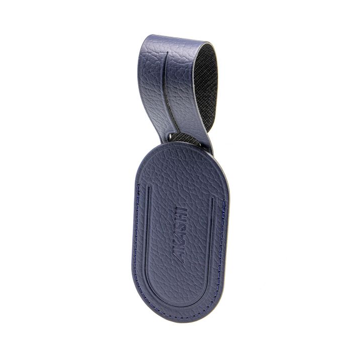  ETIQUETTE BAGAGE  CUIR RECYCLÉ BLEU MARINE