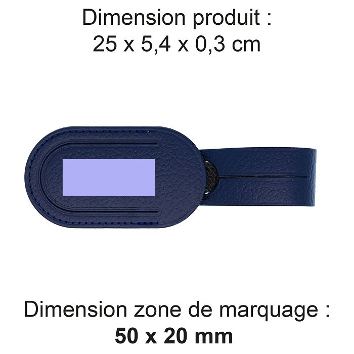  ETIQUETTE BAGAGE  CUIR RECYCLÉ BLEU MARINE