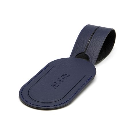  ETIQUETTE BAGAGE  CUIR RECYCLÉ BLEU MARINE