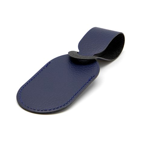  ETIQUETTE BAGAGE  CUIR RECYCLÉ BLEU MARINE