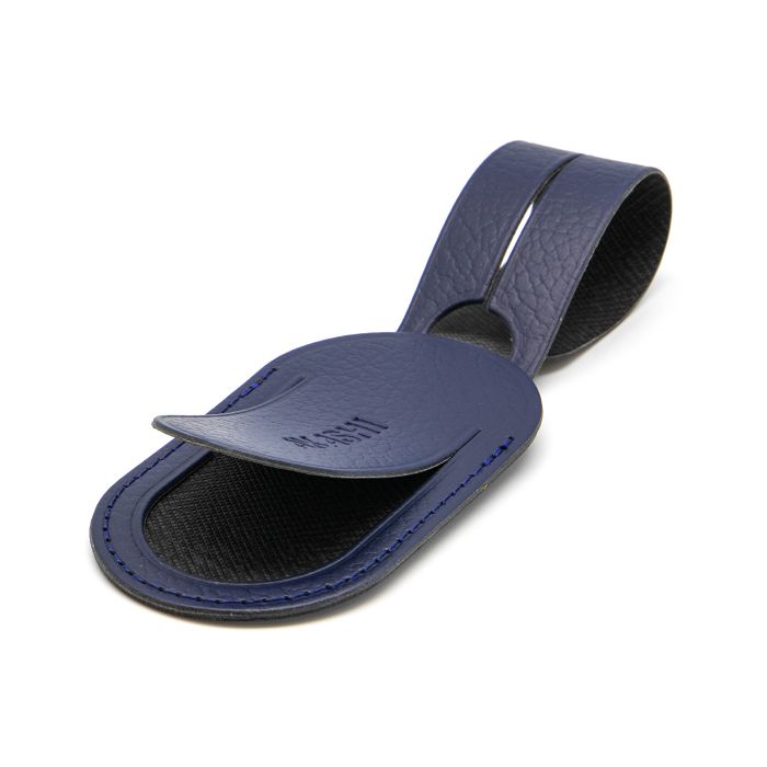  ETIQUETTE BAGAGE  CUIR RECYCLÉ BLEU MARINE