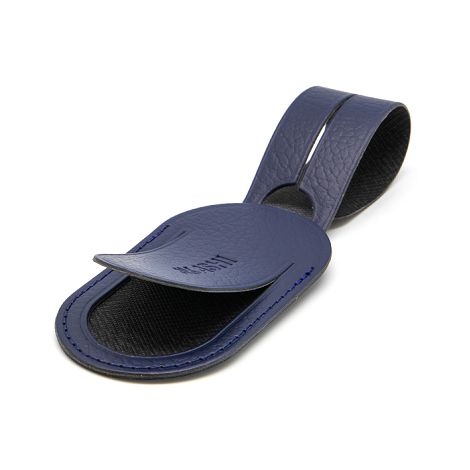  ETIQUETTE BAGAGE  CUIR RECYCLÉ BLEU MARINE