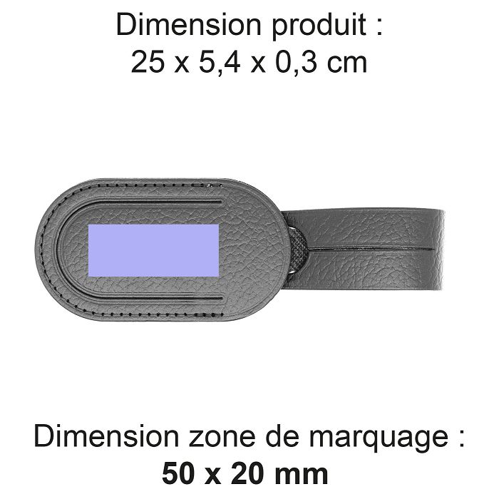  ETIQUETTE BAGAGE  CUIR RECYCLÉ GRIS
