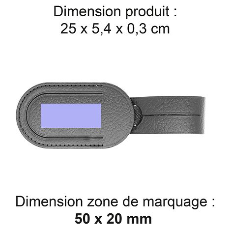  ETIQUETTE BAGAGE  CUIR RECYCLÉ GRIS