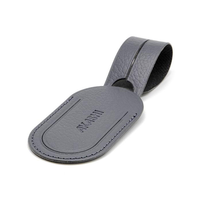  ETIQUETTE BAGAGE  CUIR RECYCLÉ GRIS