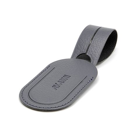  ETIQUETTE BAGAGE  CUIR RECYCLÉ GRIS