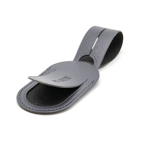  ETIQUETTE BAGAGE  CUIR RECYCLÉ GRIS