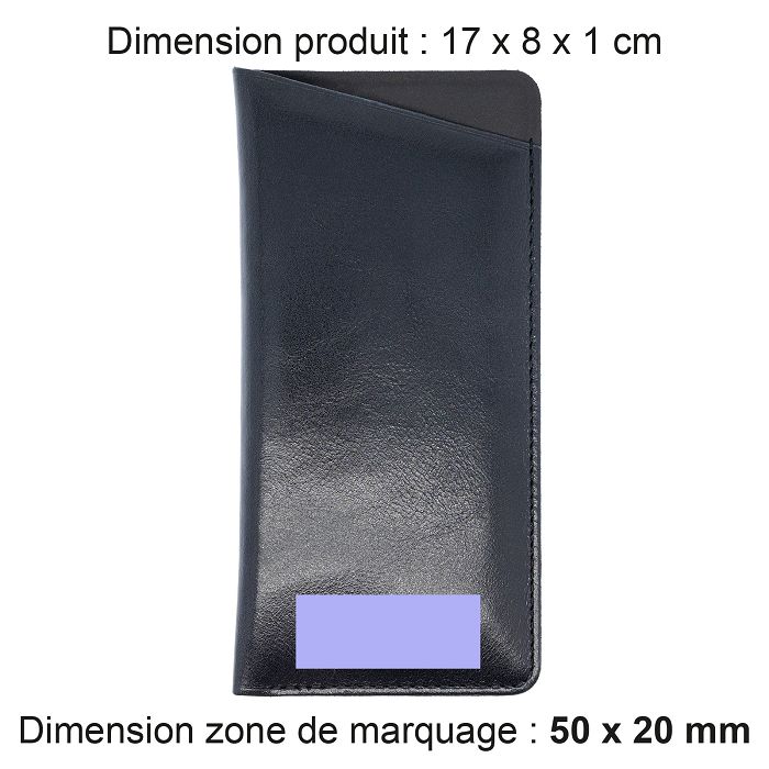  ETUI LUNETTES EN CUIR VERITABLE NOIR