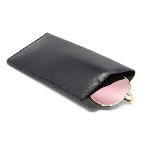  ETUI LUNETTES EN CUIR VERITABLE NOIR