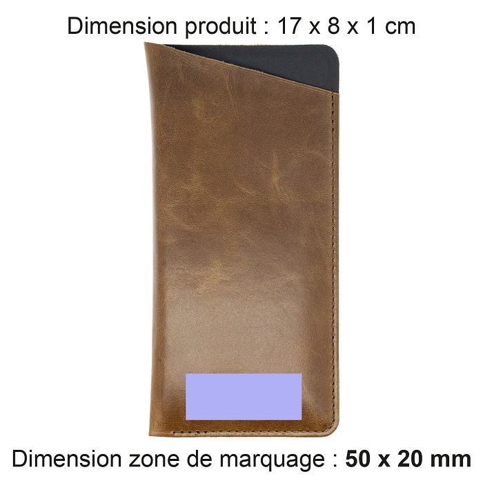  ETUI LUNETTES EN CUIR VERITABLE MARRON FONCE