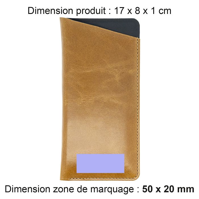  ETUI LUNETTES EN CUIR VERITABLE MARRON CLAIR