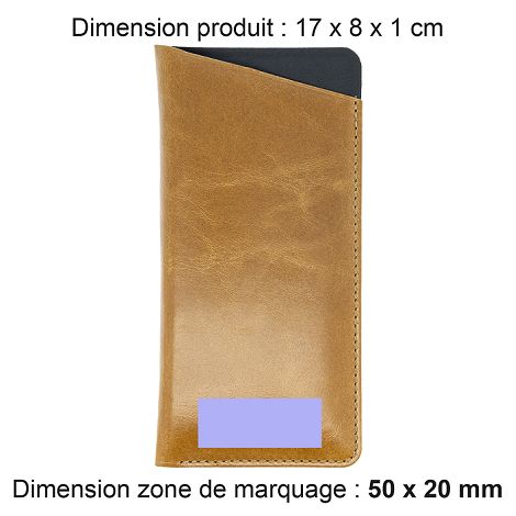  ETUI LUNETTES EN CUIR VERITABLE MARRON CLAIR