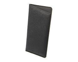 ETUI LUNETTES EN SIMILI-CUIR NOIR GRAINE- MADE IN EUROPE