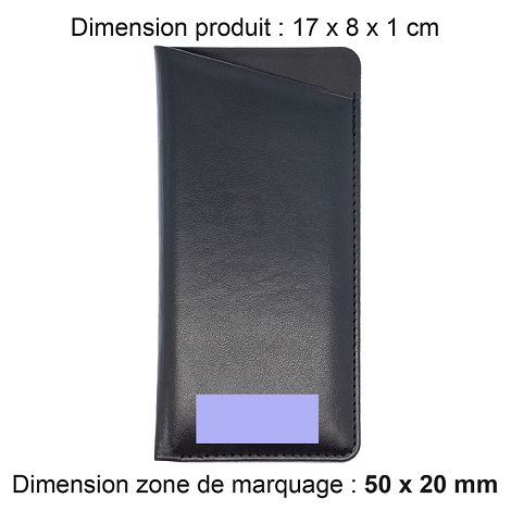 ETUI LUNETTES EN SIMILI-CUIR LISSE NOIR