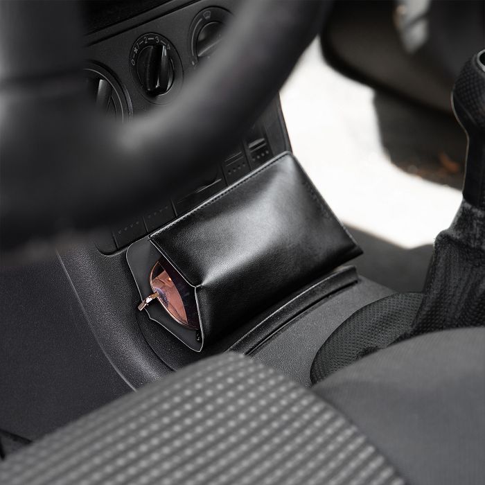  ETUI LUNETTES EN SIMILI-CUIR LISSE NOIR