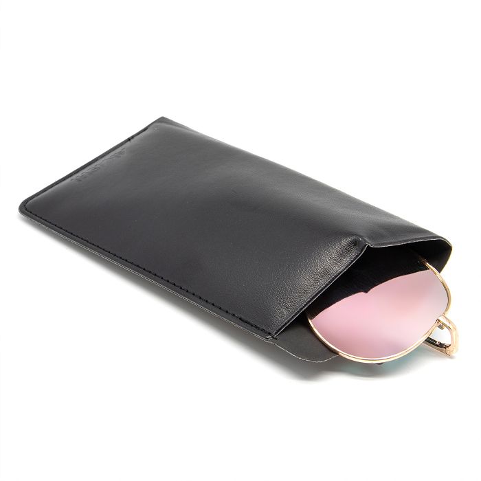  ETUI LUNETTES EN SIMILI-CUIR LISSE NOIR