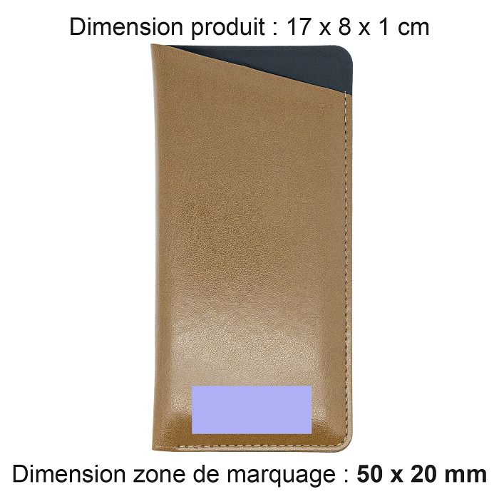  ETUI LUNETTES EN SIMILI-CUIR LISSE MARRON