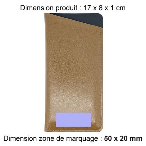  ETUI LUNETTES EN SIMILI-CUIR LISSE MARRON