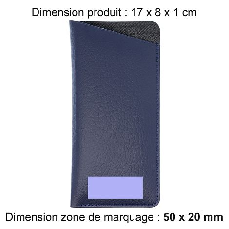  ETUI LUNETTES CUIR RECYCLÉ BLEU MARINE
