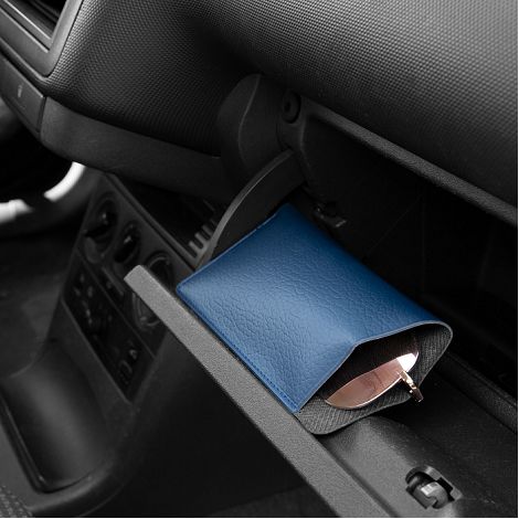  ETUI LUNETTES CUIR RECYCLÉ BLEU MARINE