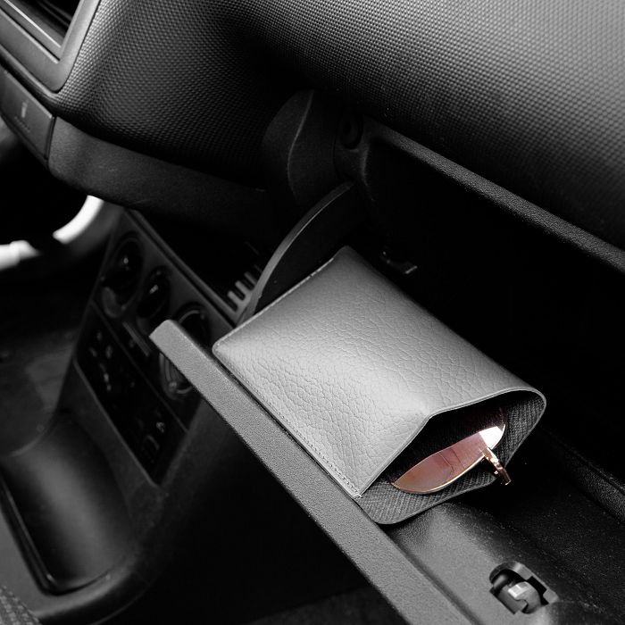  ETUI LUNETTES CUIR RECYCLÉ GRIS