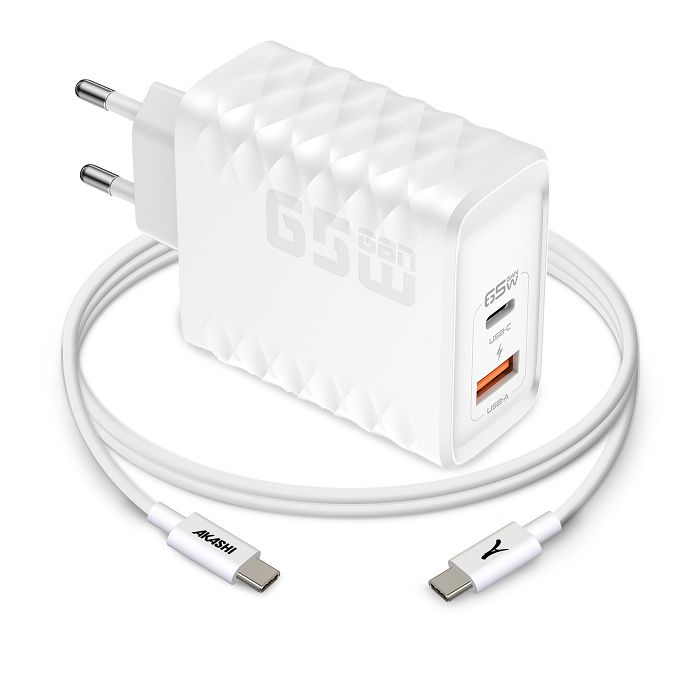  ATSUI - PACK CHARGEUR SECTEUR GAN ECO 65W + CABLE USB-C 65W