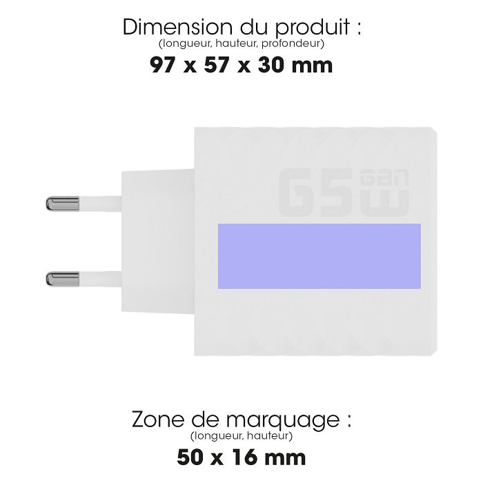  ATSUI - PACK CHARGEUR SECTEUR GAN ECO 65W + CABLE USB-C 65W