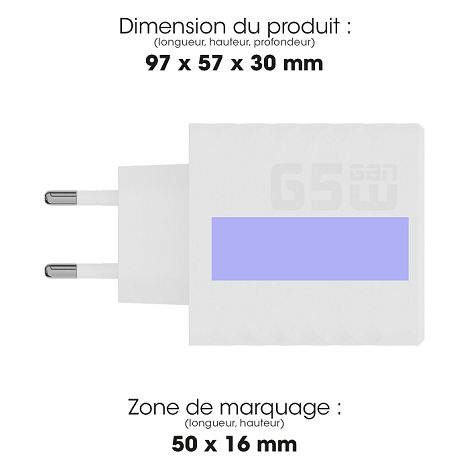  ATSUI - PACK CHARGEUR SECTEUR GAN ECO 65W + CABLE USB-C 65W