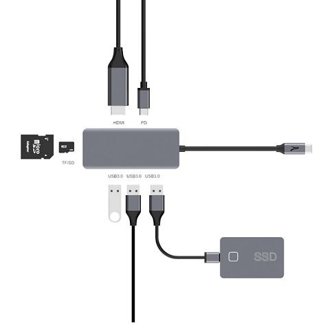  HABU - HUB 7 EN 1 - USB TYPE-C