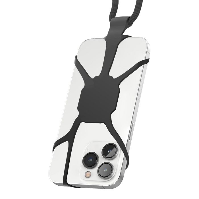  KUMO - LANIERE TOUR DE COU SMARTPHONE UNIVERSELLE NOIR