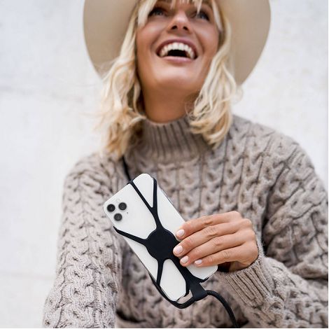  KUMO - LANIERE TOUR DE COU SMARTPHONE UNIVERSELLE NOIR