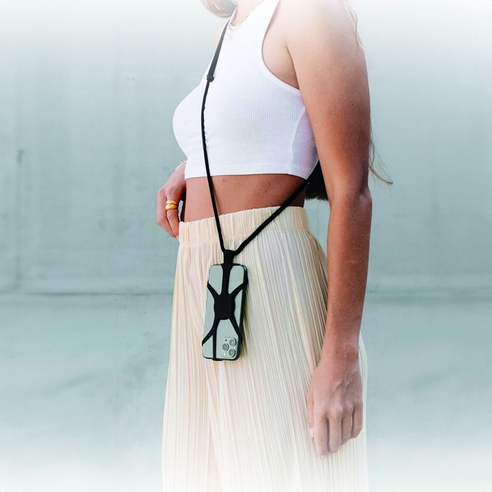  KUMO - LANIERE TOUR DE COU SMARTPHONE UNIVERSELLE NOIR