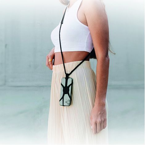  KUMO - LANIERE TOUR DE COU SMARTPHONE UNIVERSELLE NOIR