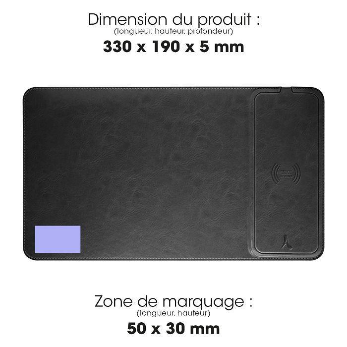  NEZUMI - TAPIS DE SOURIS AVEC CHARGEUR INDUCTION, NOIR