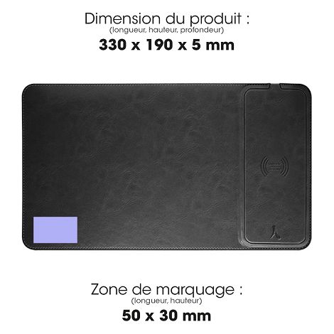  NEZUMI - TAPIS DE SOURIS AVEC CHARGEUR INDUCTION, NOIR